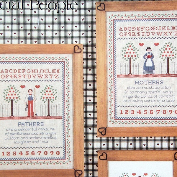 Mothers And Fathers - Special People Volume 4 By Sue Hillis Vintage Cross Stitch Pattern Leaflet 1987