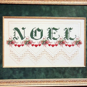 Noel By Emie Bishop And Cross 'N Patch Vintage Hardanger Embroidery And Counted Cross Stitch Pattern Leaflet 1992