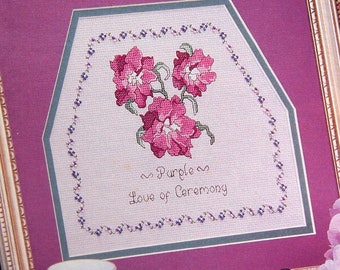 Candle Larkspur By Donna Heidler Nature's Brilliance Cross Stitch Collector's Series Vintage Cross Stitch Pattern Page 1995