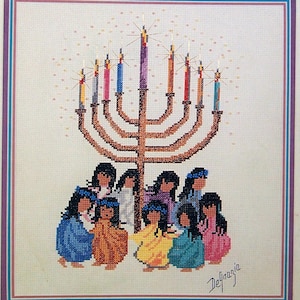 Hannukah - Leaflet V von DeGrazia And Sundance Designs Vintage Kreuzstichmuster Leaflet 1993