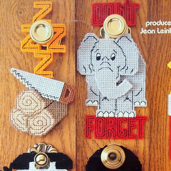 Fun Doorknob Hangers By Sue Penrod Vintage Plastic Canvas Pattern Booklet 1991