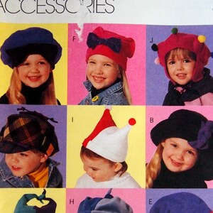 Sizes  S-M-L UNCUT Kid's Hats McCall's 7768 Sewing Pattern from 1995