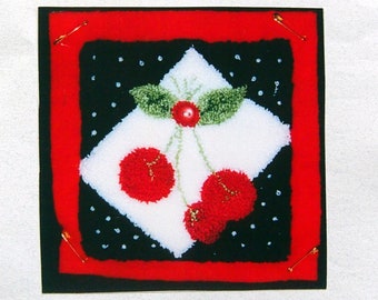 Sweet Cherries By Christine Lockhart And All My Bags Needle Punch Too! Punchneedle Embroidery Pattern Packet 2004