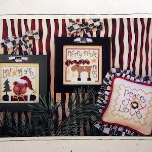 Tiny Tidings By Lizzie Kate Vintage Counted Cross Stitch Pattern Packet 1996