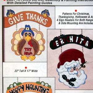 Holiday Greeting Signs #1 By Workshoppe Originals Vintage Tole And Decorative Painting Pattern Packet 1995