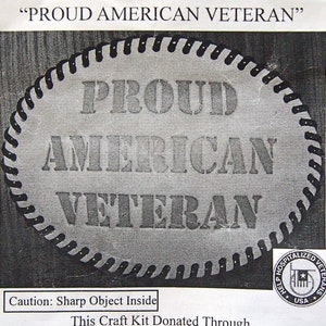 Trophy Style Belt Buckle Embossed With Proud American Veteran Leather Belt Buckle Kit Undated