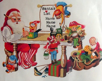 Santa's Toy Shoppe By Charlene Gerrish And Sunset Stitchery Vintage Crewel Embroidery Kit 1979