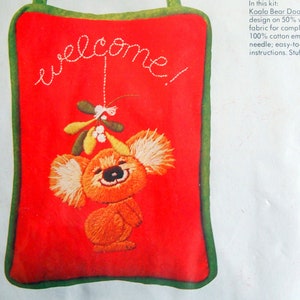 Koala Bear Door Sign From The Hallmark Design Collection By Columbia Minerva Vintage Crewel Embroidery Stitchery Kit 1976