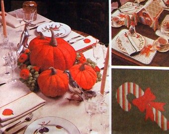 Holiday Table Setting Package And Blue Transfer McCall's 7651 Vintage Uncut Sewing Pattern 1981