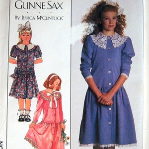 Girls&#39; Dress Size 7, 8, 10 Simplicity Jessica McClintock For Gunne Sax 8193 Vintage Uncut Sewing Pattern 1987