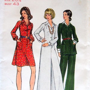 Misses&#39; & Half Size Dress Or Tunic And Pants Size 20-1/2 Butterick 6910 Vintage Uncut Sewing Pattern Undated