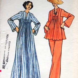 Misses' Dress Or Tunic And Pants Size 12 Vogue 8587 Vintage Uncut Sewing Pattern Undated