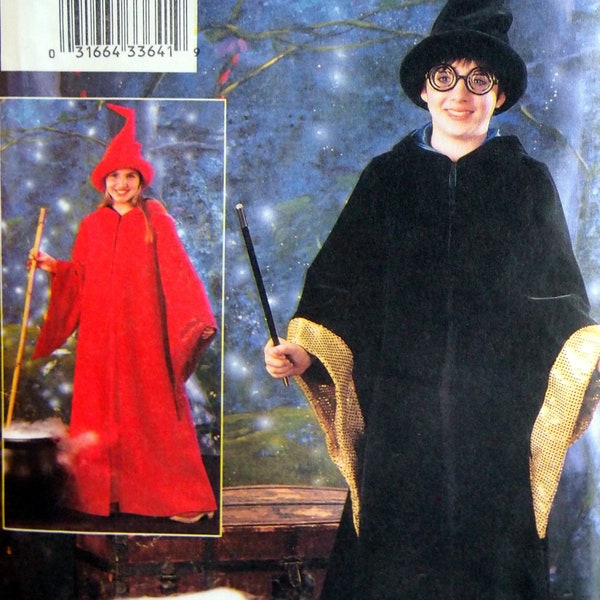 Wizard Or Witch Girls' & Boys' Costumes Size 7, 8, 10 Butterick 3184 Vintage Uncut Sewing Pattern 2001