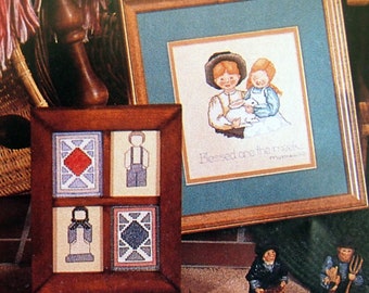 Amish Inspirations By Alma Lynne Vintage Cross Stitch Pattern Leaflet 1987