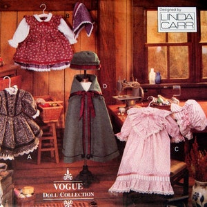 Early American Doll Clothes Vogue Craft 8337 Vintage Uncut Sewing Pattern 1992