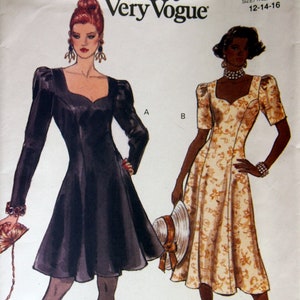 Misses&#39; Dress Size 12, 14, 16 Very Easy Very Vogue 8199 Vintage Uncut Sewing Pattern 1991