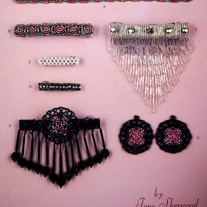 Perlen Haarspangen und Armbänder von Jane Sherwood Vintage Beaded Jewelry Pattern Leaflet 1991