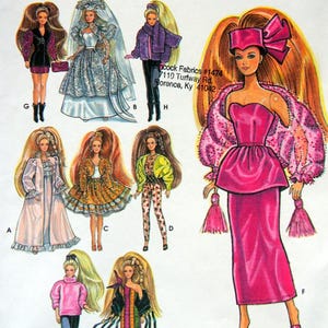 11-1/2 Inch Fashion Doll Clothes Simplicity Crafts 7952 Vintage Uncut Sewing Pattern 1997