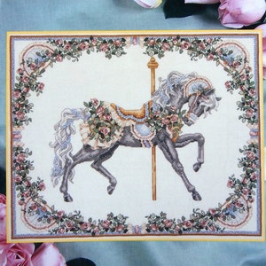 Carousel Horses for All Seasons by Teresa Wentzler Vintage Counted