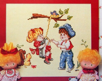 Friends Forever - Memorable Moments Of Childhood By Annette Bradshaw And Gwyn Franson Vintage Cross Stitch Pattern Leaflet 1983