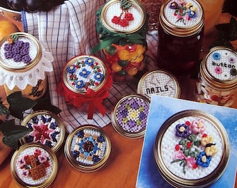 Dépliant pour décoration de bocal par Fran Rohus, toile en plastique vintage, 1991