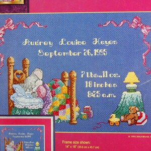 Dream Baby Birth Announcement By StitchWorld X-Stitch Vintage Counted Cross Stitch Pattern Leaflet 1995