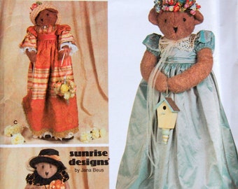 32-Inch Decorative Bears And Clothes Simplicity Crafts 9695 Vintage Uncut Sewing Pattern 2001