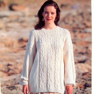 Flower Panel Sweater - 4542 By Hayfield - Hayfield Double Knitting Pattern Leaflet Undated