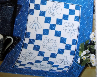 Bluework Embroidered Wall Quilt By Kate Laucomer And Creative Scrap Quilting Quilt Pattern Leaflet 2001