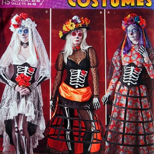 Déguisements Day Of The Dead pour dames, tailles 6 à 14, modèle S0236 / 1033 non découpé 2015