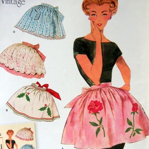 Misses&#39; Vintage Aprons Simplicity 1950s Vintage 8814 Uncut Sewing Pattern 2019