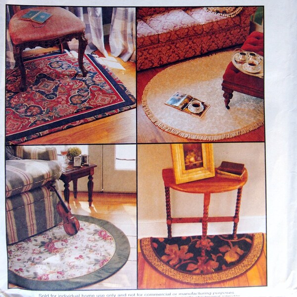 Fabric Throw Rugs McCall's Decorating Ideas By Donna Babylon 2614 Vintage Uncut Sewing Pattern 2000