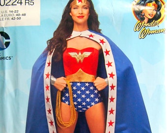 Wonder Woman DC Comics Size 14 To 22 Misses' Costume Simplicity S0224 Uncut Sewing Pattern 2015