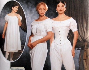 Misses Authentic Civil War Undergarments The Fashion Historian Martha McCain Size 6 8 10 12 By Simplicity 9769 Uncut Sewing Pattern 2001