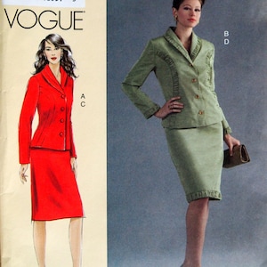 Misses&#39;/Misses&#39; Petite Jacket And Skirt - Today&#39;s Fit By Sandra Betzina - Size G, H, I, J Vogue V8204 Uncut Sewing Pattern 2006