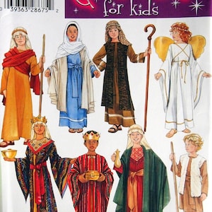 Boys&#39; And Girls&#39; Nativity Costumes - Size S, M, L Simplicity Costumes For Kids 4797 Vintage Uncut Sewing Pattern 2004