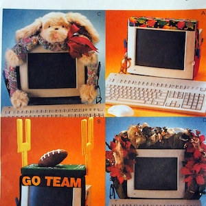 May include: A craft pattern for making four different computer-themed envelopes. The pattern includes a dog, a football, a wreath, and a simple design. The pattern is called "One Envelope" and is number 2785.