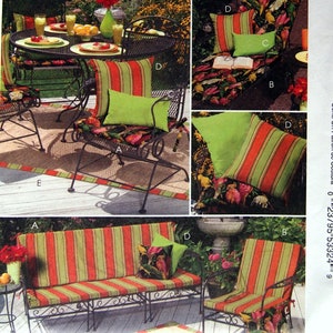 Patio Cushions And Pillows McCall's Home Decorating M5342 Uncut Sewing Pattern 2007
