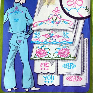 Cheerful New Florals Vogart 128 Vintage Repeat Transfer Embroidery Pattern 1970s