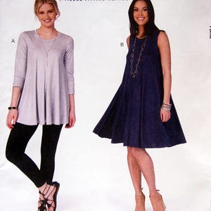 May include: McCall's sewing pattern M7407 featuring two women's garment designs. The pattern includes a tunic and a sleeveless dress. The text on the pattern reads "The Palmer/Pletsch Tissue Fitting Method" and "Melissa Watson".
