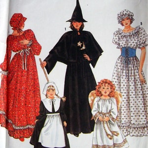 Girl&#39;s Costumes Sizes 2 Through 12 Simplicity 9982 Vintage Uncut Sewing Pattern 1995