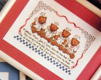 Bedtime Blessings By Lila Rose And Leisure Arts Vintage Cross Stitch Pattern Leaflet 1990