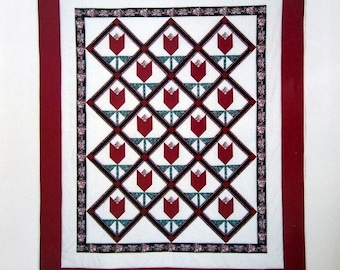 Tulpenquilt uit de Quilt In A Day-serie van Eleanor Burns Vintage quiltpatroonboekje 1991