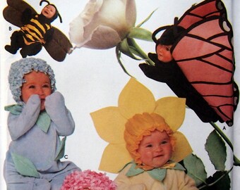Toddlers' Flower, Bee And Butterfly Costumes Sizes 1/2, 1, 2, 3 And 4 Simplicity Costumes 5881 Vintage Uncut Sewing Pattern 2002
