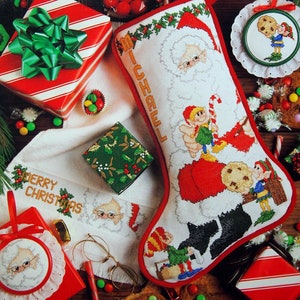 Ein Cookie für Santa von Angela Deakins und True Colors Vintage gezähltes Kreuzstich-Muster Faltblatt 1992