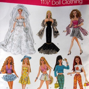 11-1/2-Inch Fashion Doll Clothes Simplicity 4719 Uncut Sewing Pattern 2004