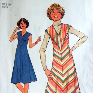 Misses&#39; bias jurk of trui maat 10 eenvoud 8070 vintage ongesneden naaipatroon 1977