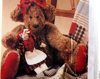 Gracie Bear And Her Doll McCall's Crafts 7981 Vintage Uncut Sewing Pattern 1995