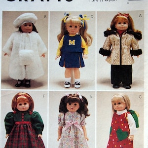 18-Inch Doll Clothes McCall&#39;s Crafts 9618 Vintage Uncut Sewing Pattern 1998