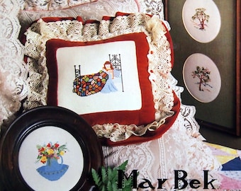 Under The Patchwork Quilt By Rebecca Waldrop and Mar Bek Vintage Cross Stitch Pattern Booklet 1982